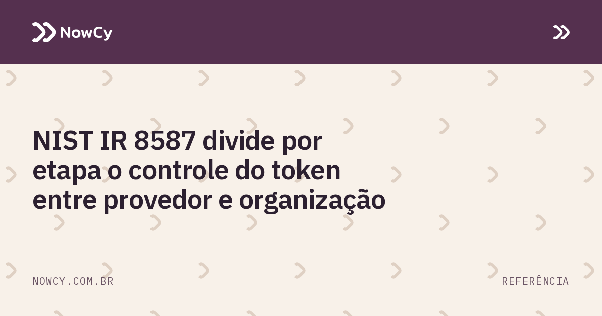 Imagem de destaque: NIST IR 8587 divide por etapa o controle do token entre provedor e organização